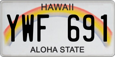 HI license plate YWF691