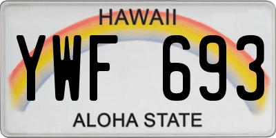 HI license plate YWF693
