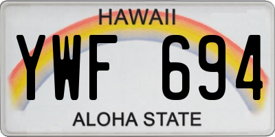 HI license plate YWF694