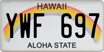 HI license plate YWF697