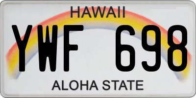 HI license plate YWF698