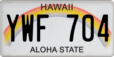 HI license plate YWF704