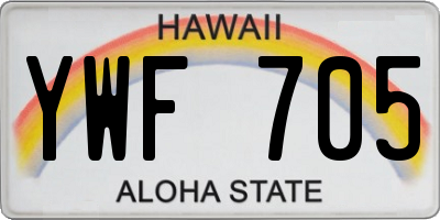 HI license plate YWF705
