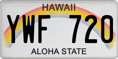 HI license plate YWF720