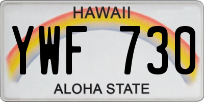 HI license plate YWF730