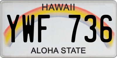 HI license plate YWF736