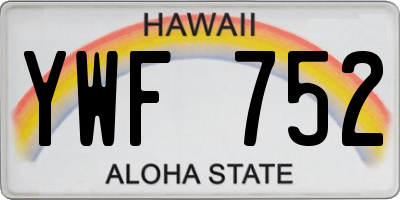 HI license plate YWF752