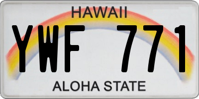 HI license plate YWF771