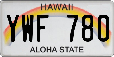 HI license plate YWF780