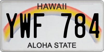 HI license plate YWF784