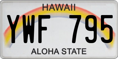 HI license plate YWF795