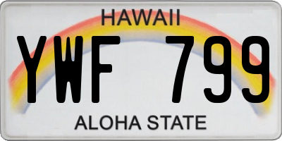 HI license plate YWF799