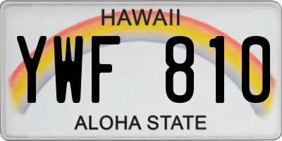 HI license plate YWF810