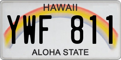 HI license plate YWF811