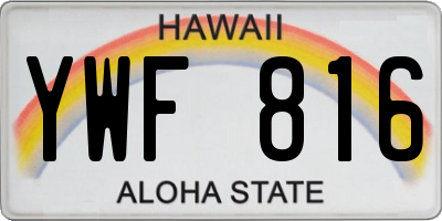 HI license plate YWF816