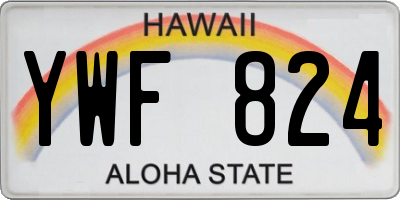 HI license plate YWF824