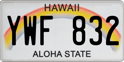 HI license plate YWF832