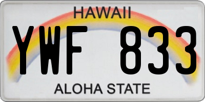 HI license plate YWF833
