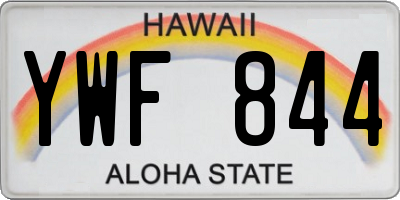 HI license plate YWF844