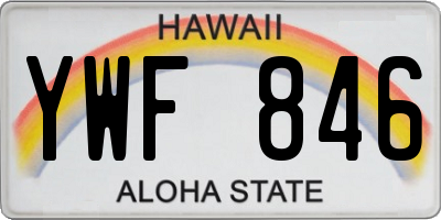 HI license plate YWF846