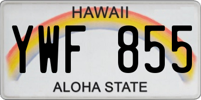 HI license plate YWF855