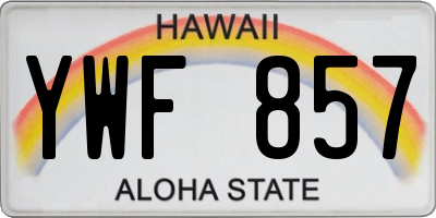 HI license plate YWF857