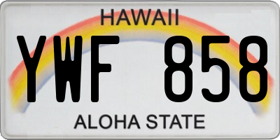 HI license plate YWF858