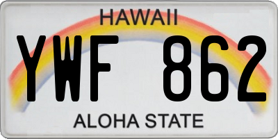 HI license plate YWF862