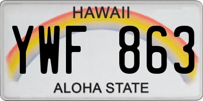HI license plate YWF863