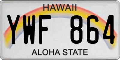 HI license plate YWF864