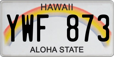 HI license plate YWF873