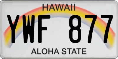 HI license plate YWF877