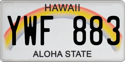 HI license plate YWF883