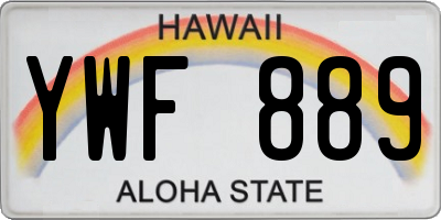 HI license plate YWF889