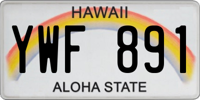 HI license plate YWF891