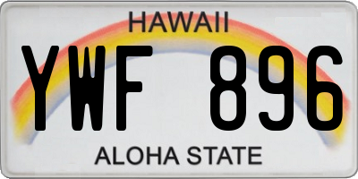 HI license plate YWF896