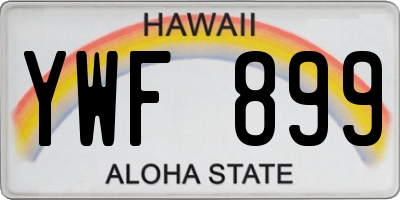 HI license plate YWF899