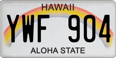 HI license plate YWF904