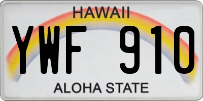 HI license plate YWF910