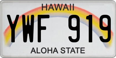 HI license plate YWF919