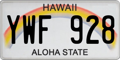 HI license plate YWF928
