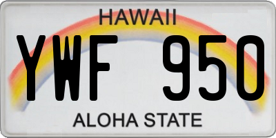 HI license plate YWF950