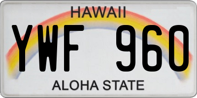 HI license plate YWF960