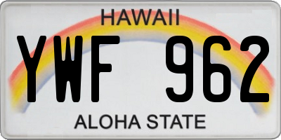 HI license plate YWF962