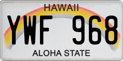 HI license plate YWF968