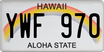 HI license plate YWF970