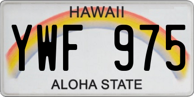 HI license plate YWF975