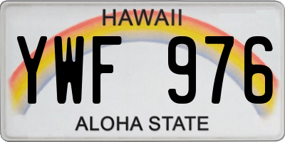 HI license plate YWF976