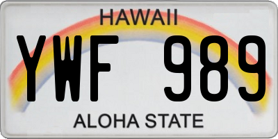 HI license plate YWF989