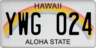 HI license plate YWG024